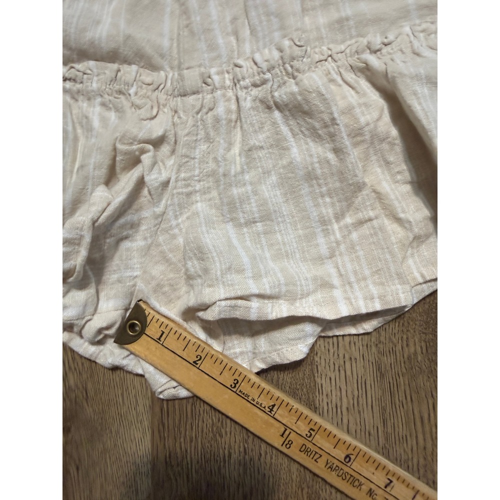 Vanilla Star Shorts Women XS Beige Juniors Linen Blend Striped Tiered Excellent - Picture 10 of 12